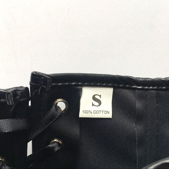 🆕Faux Leather Burlesque Bustier Hourglass Slimming Corset Top - Picture 9 of 10